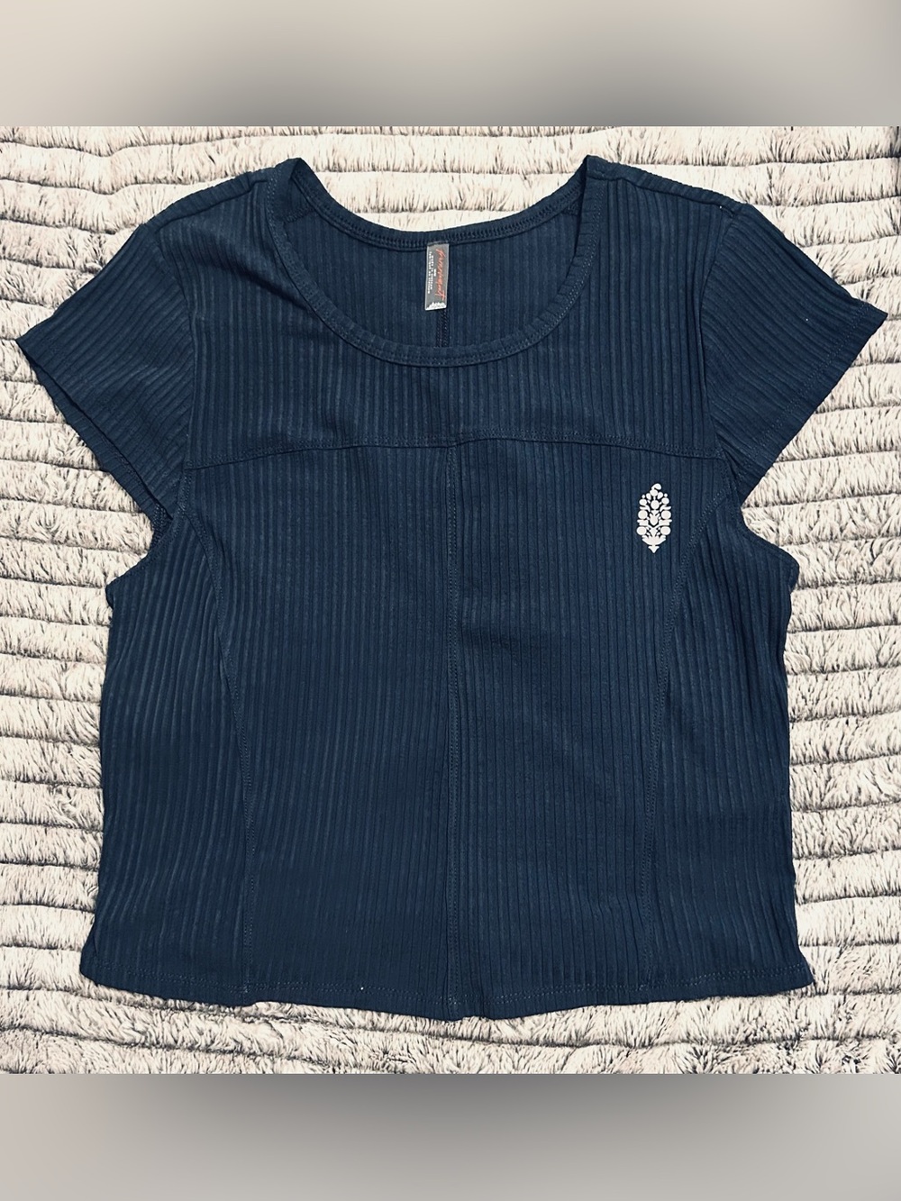 FP Movement Tempo Ribbed Baby Tee Black Women’s Size Medium Free people - Picture 2 of 4
